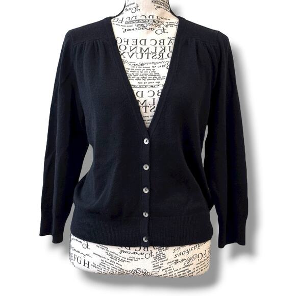 NWT Boden Size Large (12) Black 100% Cashmere Cardigan Sweater Classic Capsule